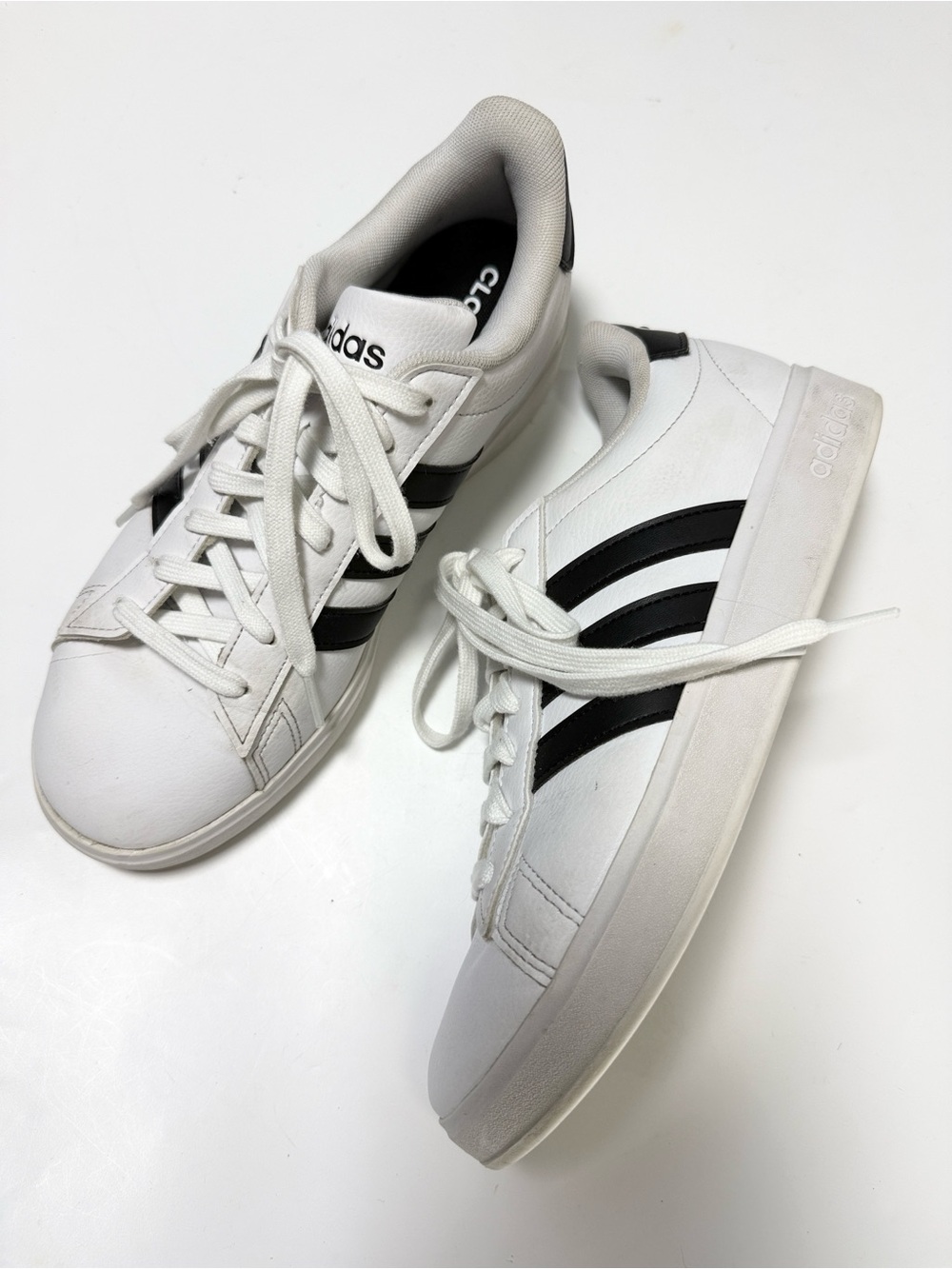 Adidas Grand Court 2.0 Cloud White Core Black Leather Sneakers Shoes S-629 Sz 9